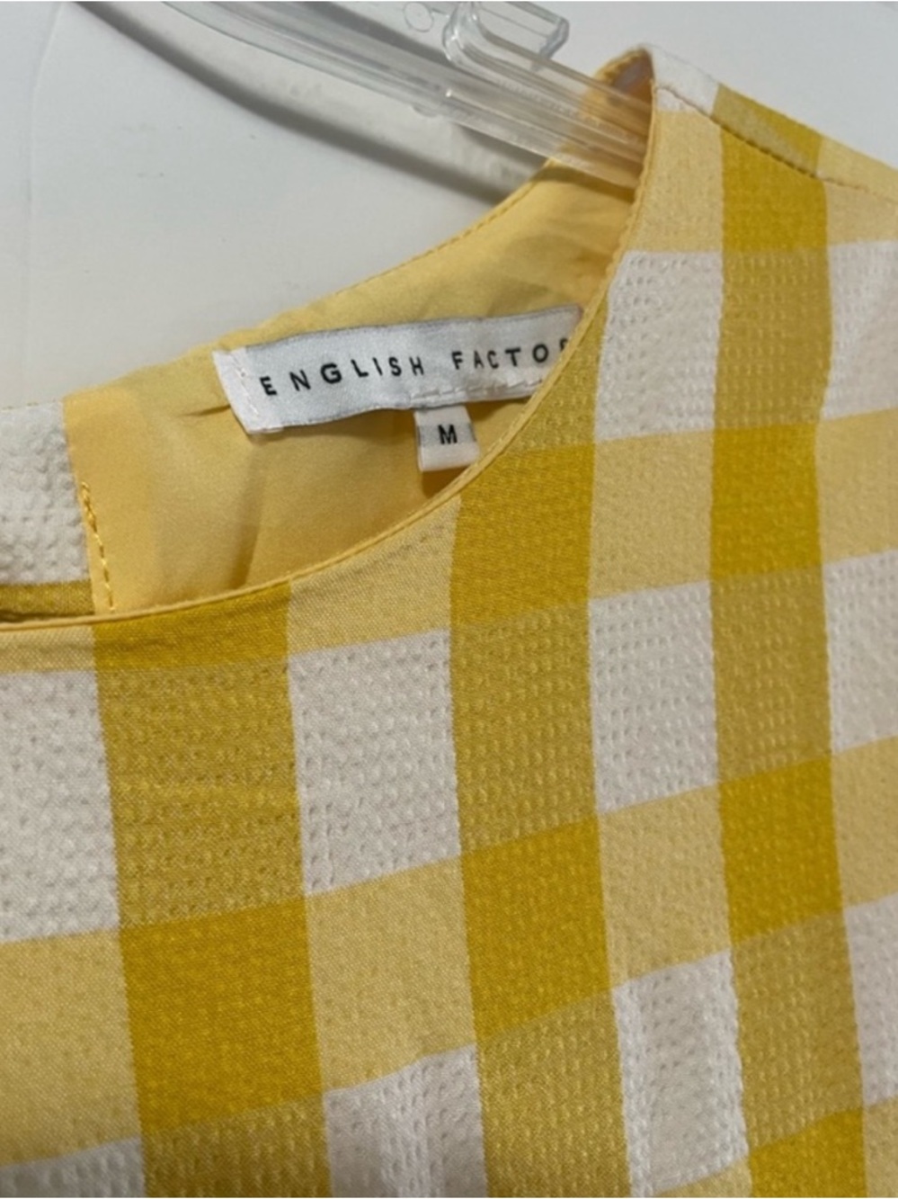 English Factory Sweet gingham yellow tiered baby doll maxi dress size M - Picture 3 of 16